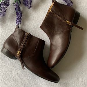 Nine West Brown Leather Booties size 6
